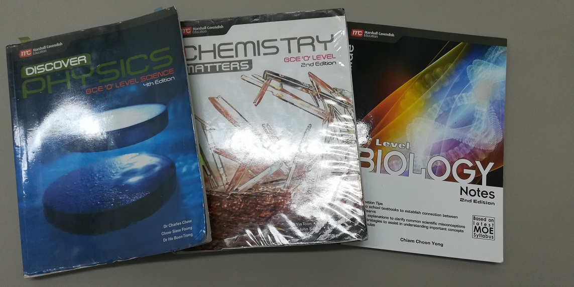 'O' Levels textbooks for Physics, Chemistry & Biology